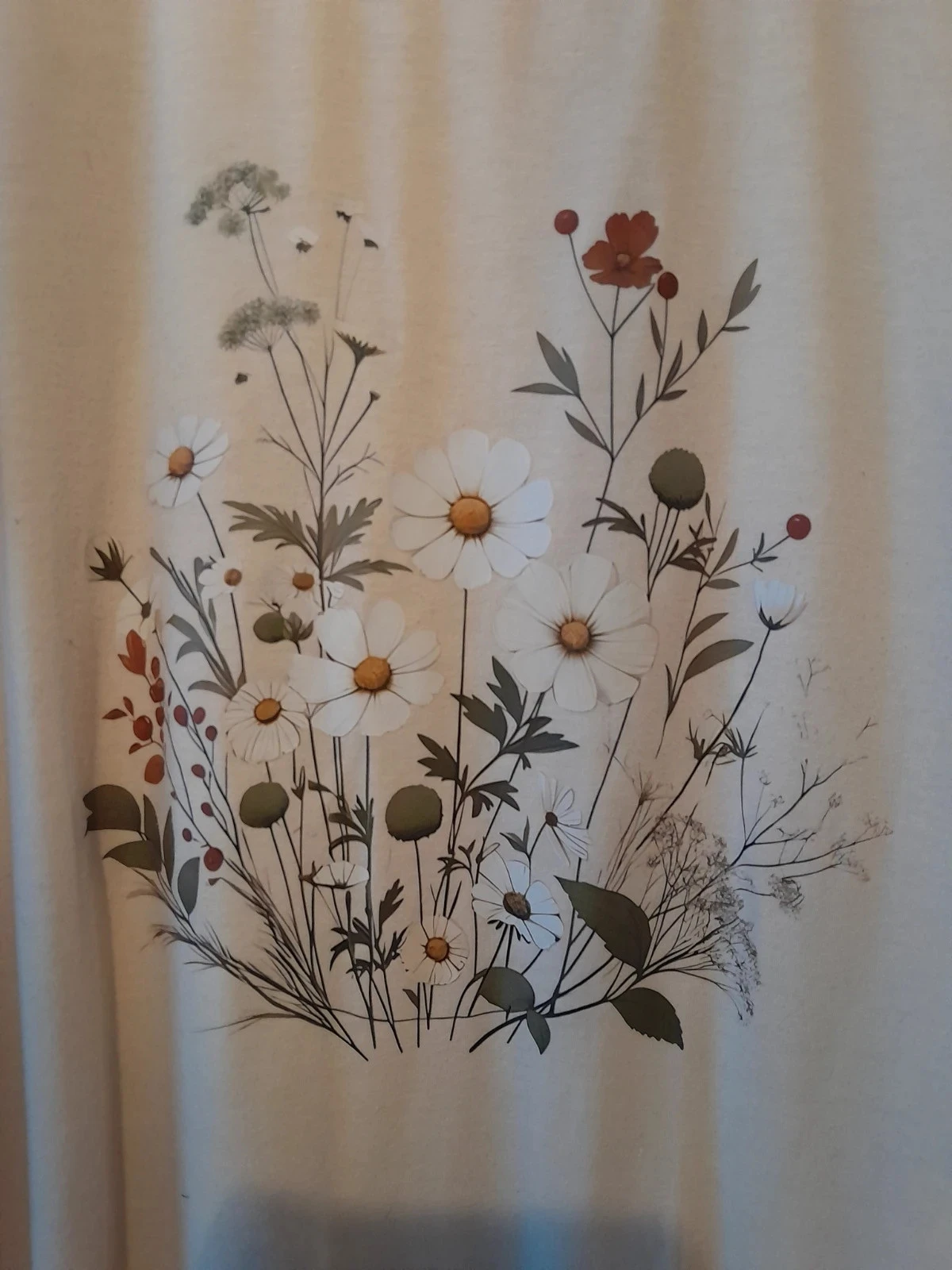 Lichtbeige botanisch bedrukt T-shirt, maat 5XL – photo 2